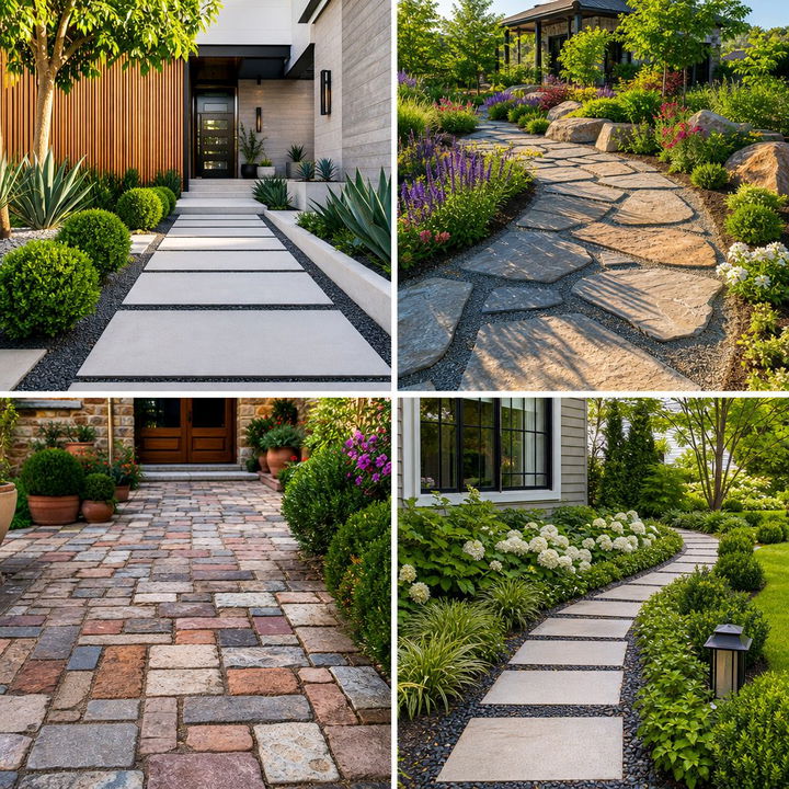 22 Concrete Paver Walkway Ideas for Durable Garden Paths