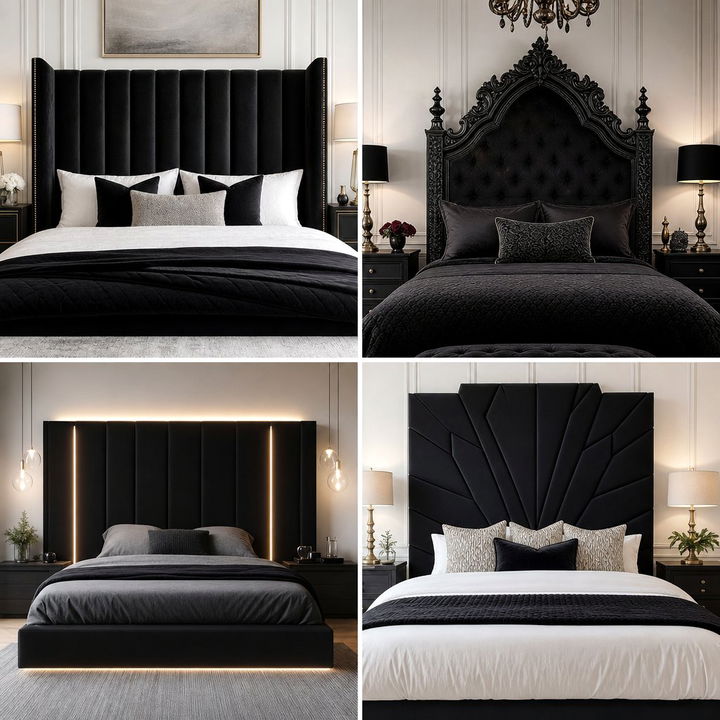 22 Dramatic Black Headboard Ideas for Bedroom Statement
