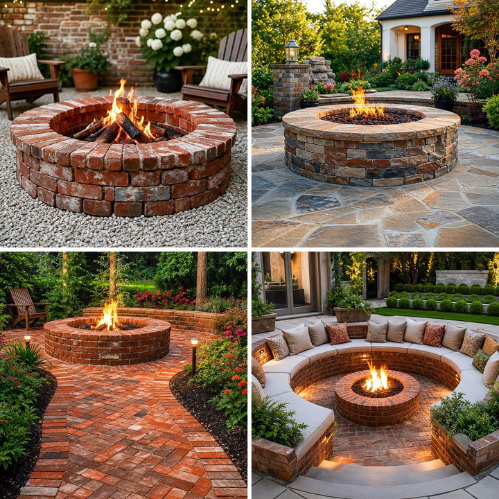 22 Brick Fire Pit Ideas for Year-Round Outdoor Gatherings