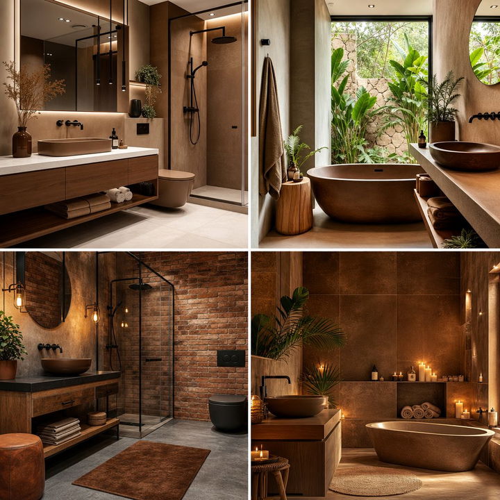 22 Brown Bathroom Ideas for Earthy, Spa-Like Retreats