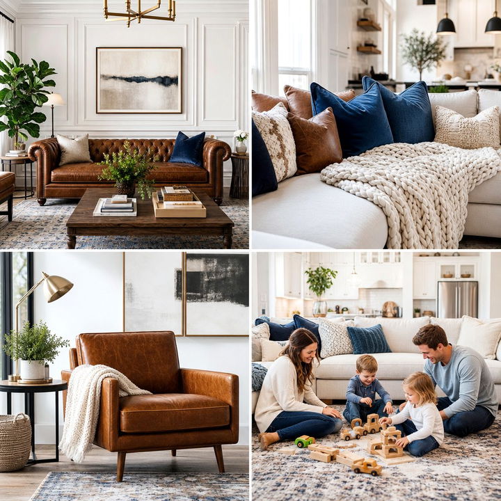 22 Brown Leather Couch Living Room Styling Ideas