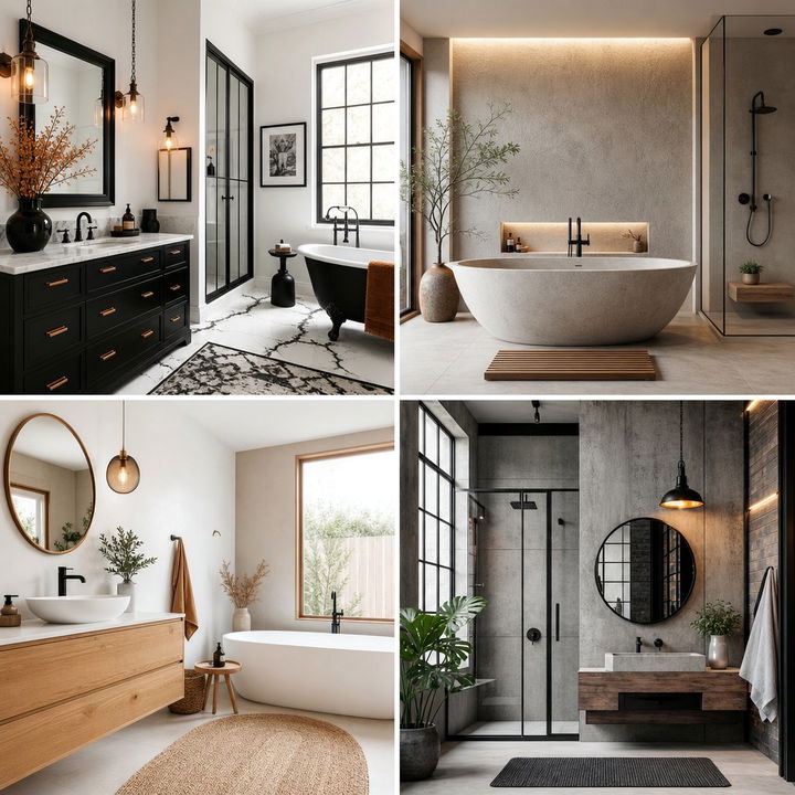 22 Brown & White Bathroom Designs for Balanced Elegance