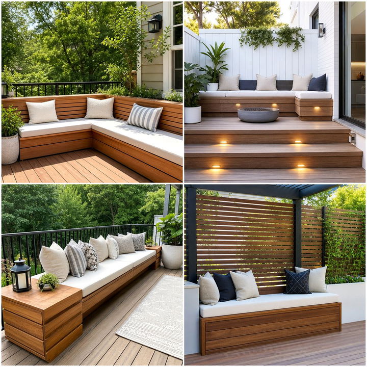 22 Built-In Deck Bench Ideas for Functional Outdoor Seating