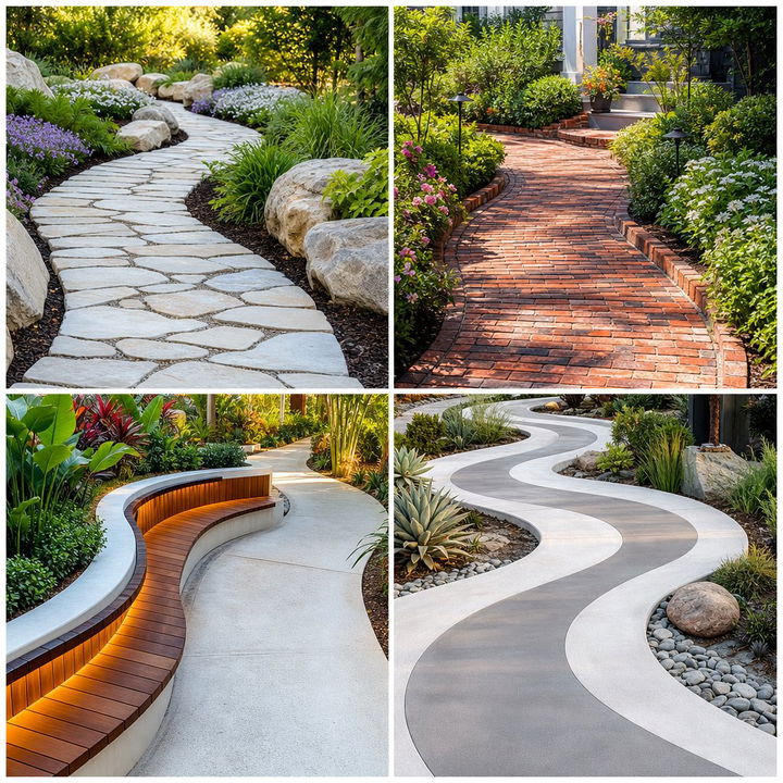 22 Curved Walkway Ideas for Enchanting Garden Paths