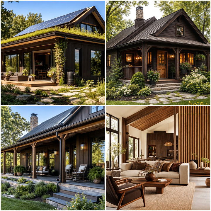 22 Dark Brown House Exterior Ideas for a Warm Aesthetic