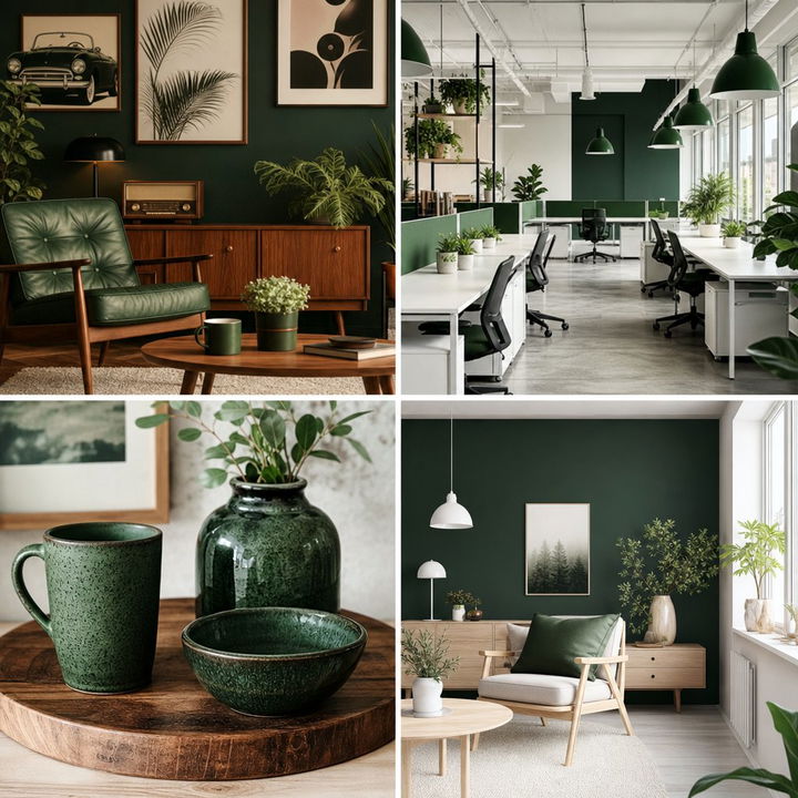 22 Dark Green Office Ideas for a Focused Work Environment