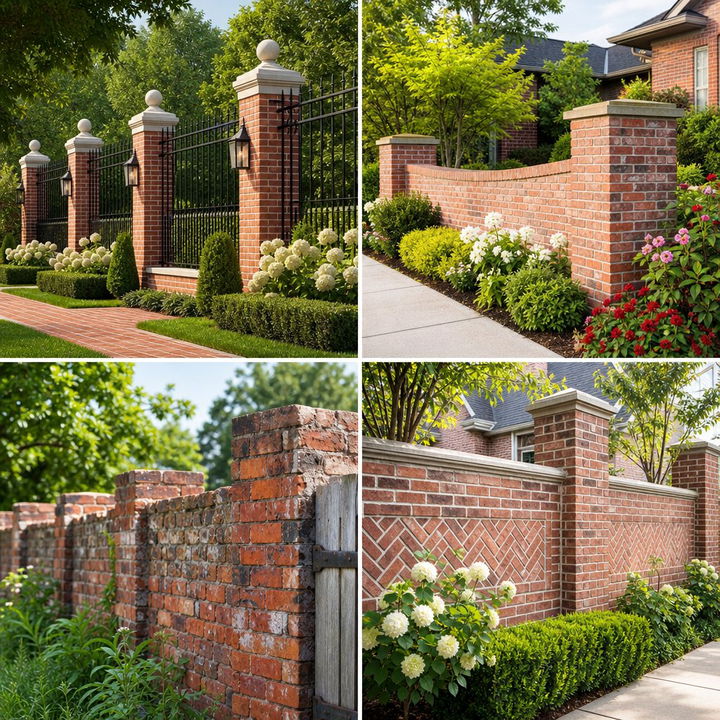 22 Classic Front Yard Brick Fence Ideas for Privacy and Elegance