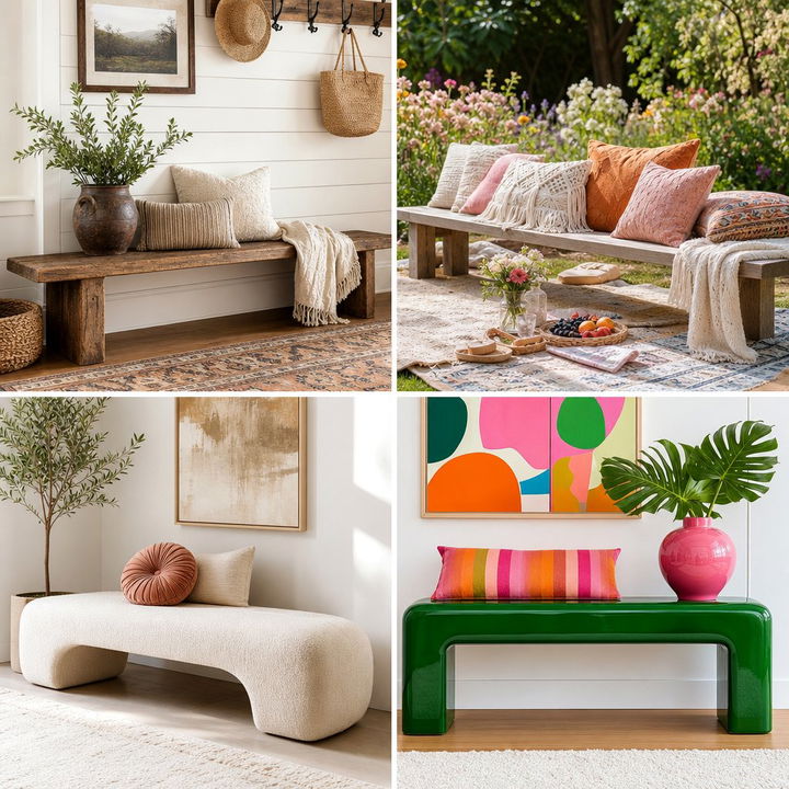 22 Cozy Front Porch Bench Ideas for Welcoming Seating and Charm