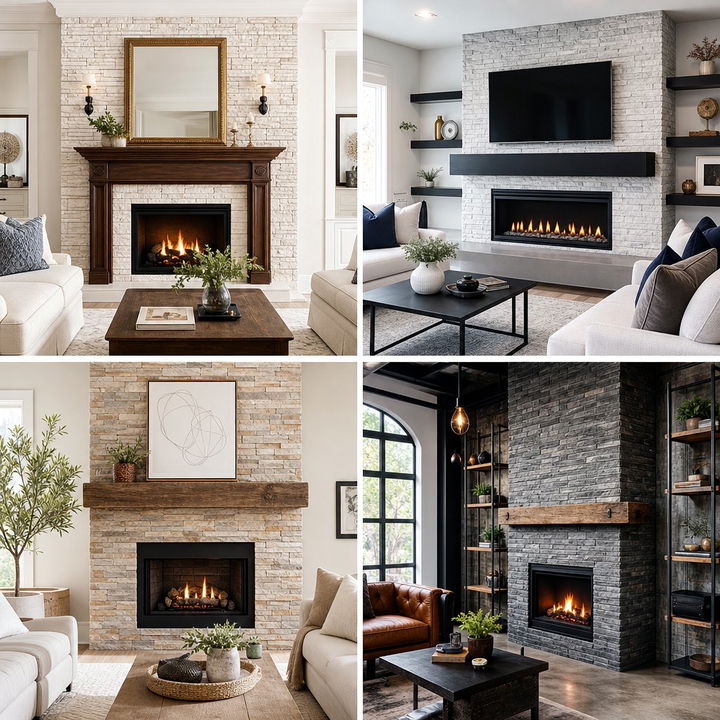 22 Faux Stone Fireplace Ideas for Affordable Elegance