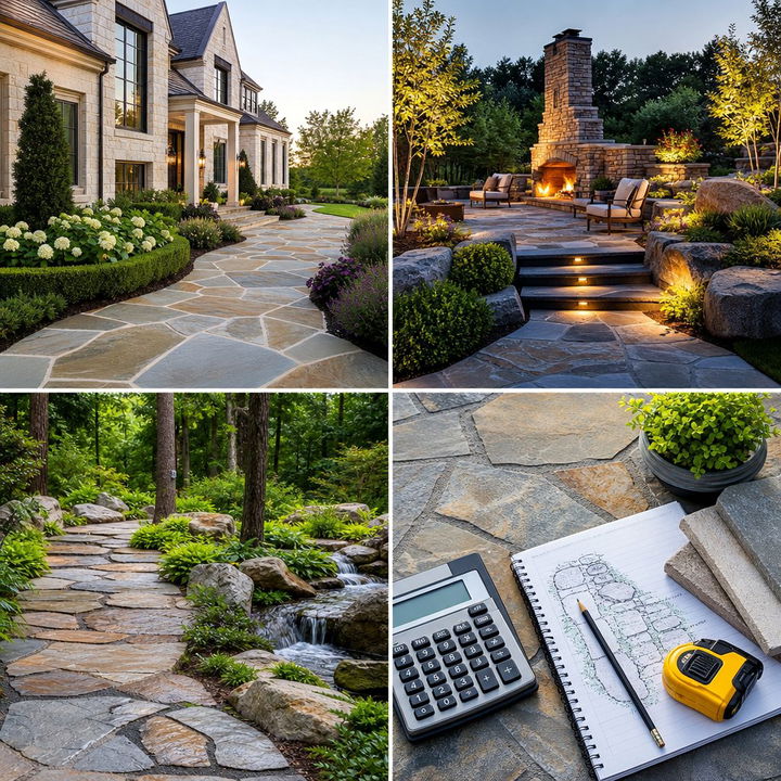 22 Flagstone Step Ideas for Natural Landscape Transitions