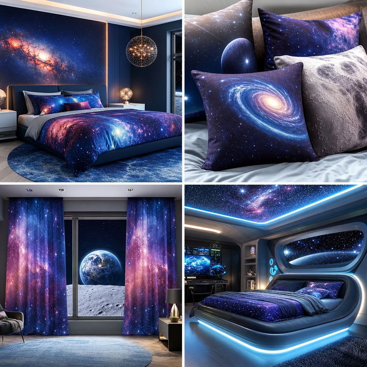 22 Galactic Space-Themed Bedroom Ideas for Stellar Night Designs