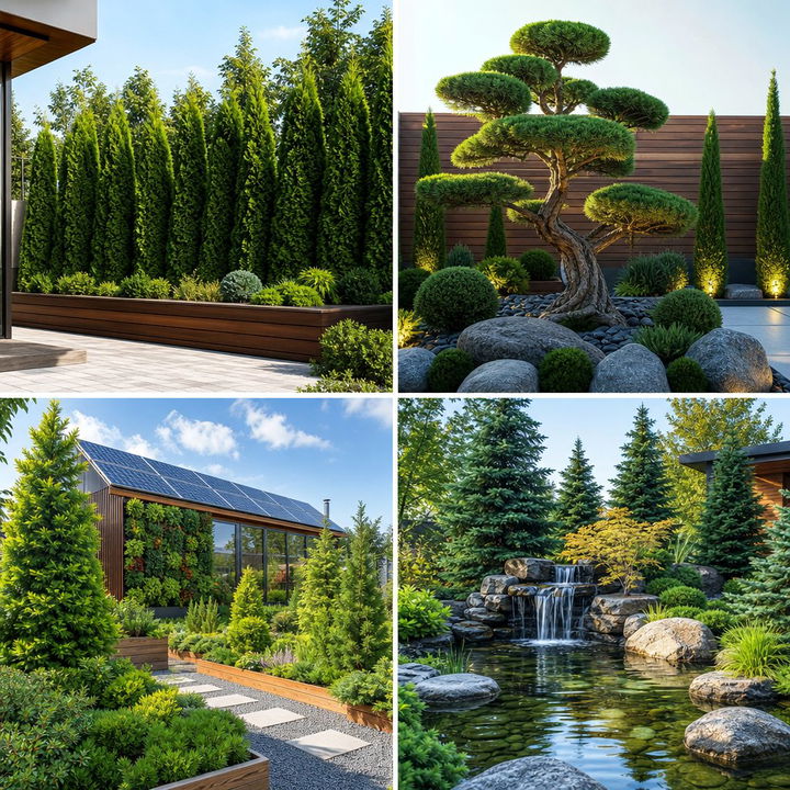 22 Lush Front Yard Evergreen Landscaping Ideas for Year-Round Beauty