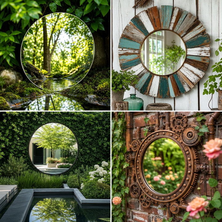 22 Clever Garden Mirror Ideas to Expand Small Spaces