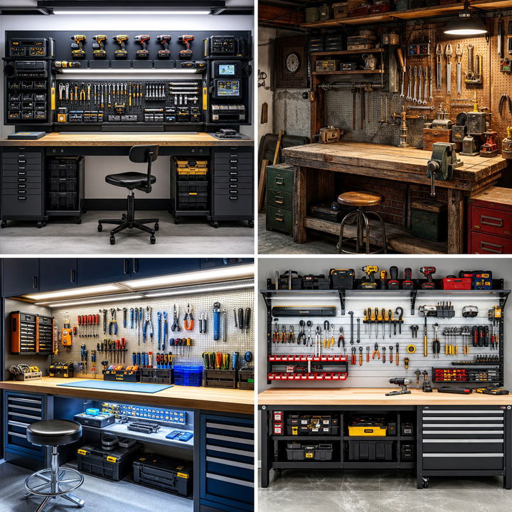 22 Functional Garage Workbench Designs for DIYers