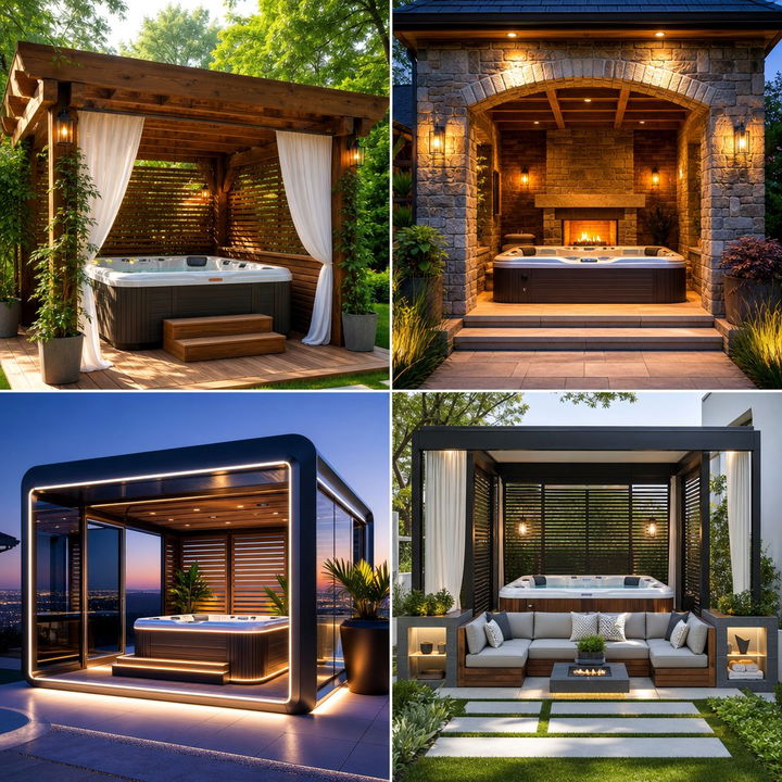 22 Hot Tub Enclosure Designs for Privacy and Style