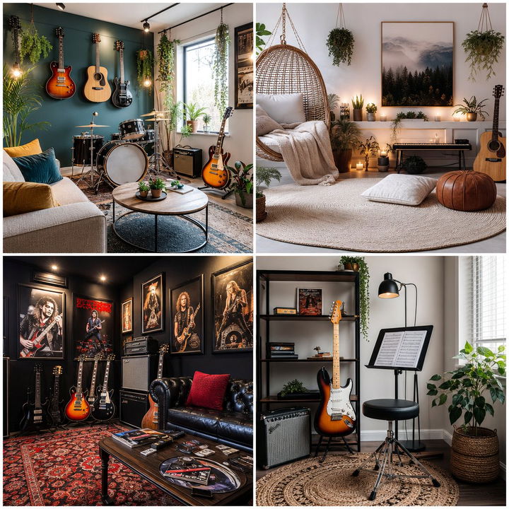 22 Music-Inspired Guitar Room Design Concepts