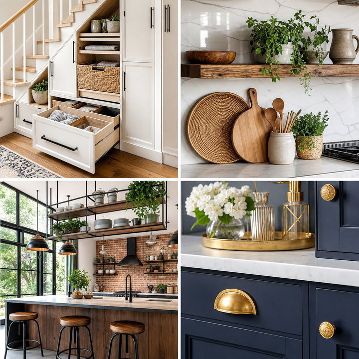22 Warm Kitchens: Black Cabinets & Wood Countertop Ideas