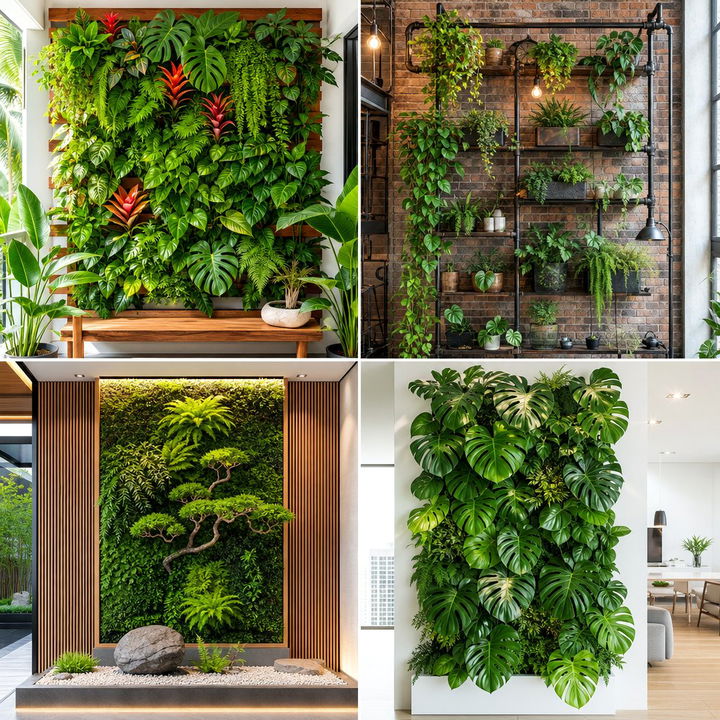 Indoor Plant Wall Ideas for Lush Vertical Greenery Displays