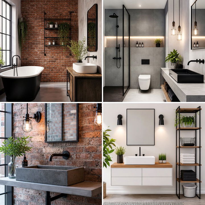 Industrial Bathroom Designs with Raw Urban Aesthetics