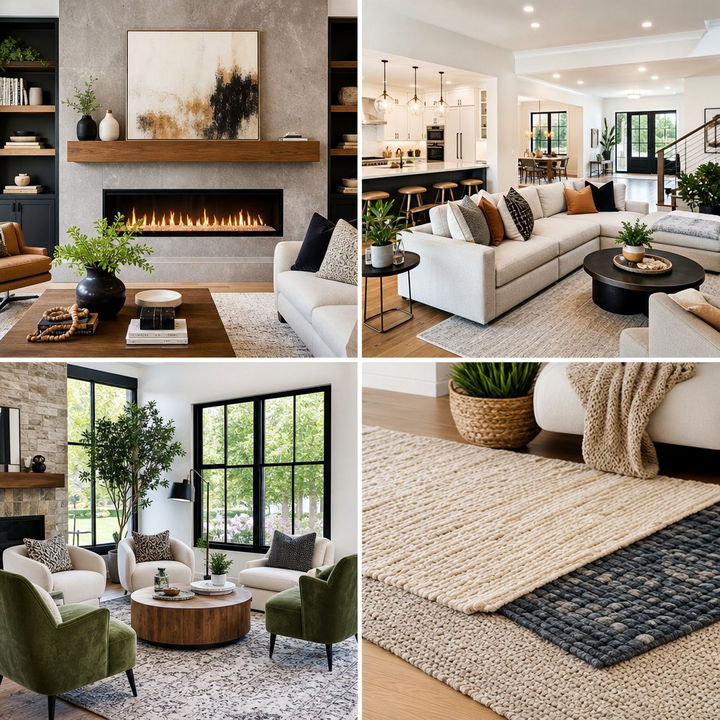 22 Cozy Living Room Ideas With Sectionals & Fireplaces