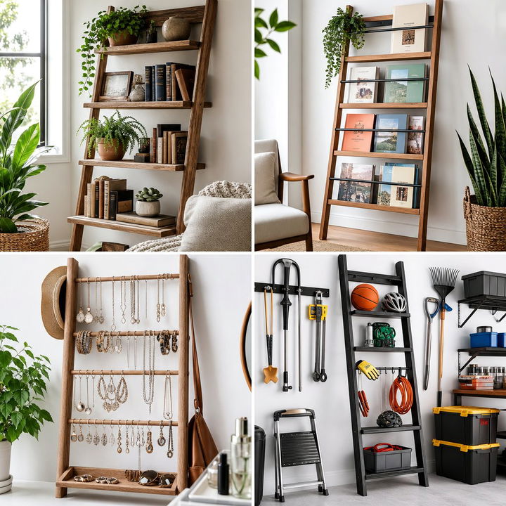 22 Creative Ladder Storage Solutions for Organized Spaces