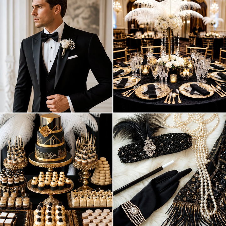22 Great Gatsby Wedding Ideas for 1920s Glamour