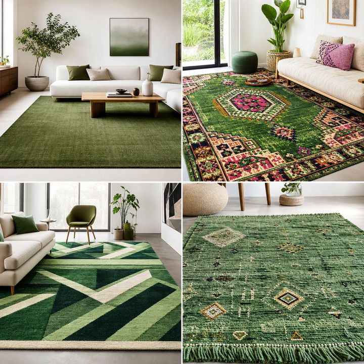 22 Green Carpet Living Room Ideas for Cozy Nature-Inspired Floors