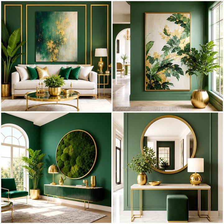 22 Green and Gold Living Room Design Ideas for Elegance