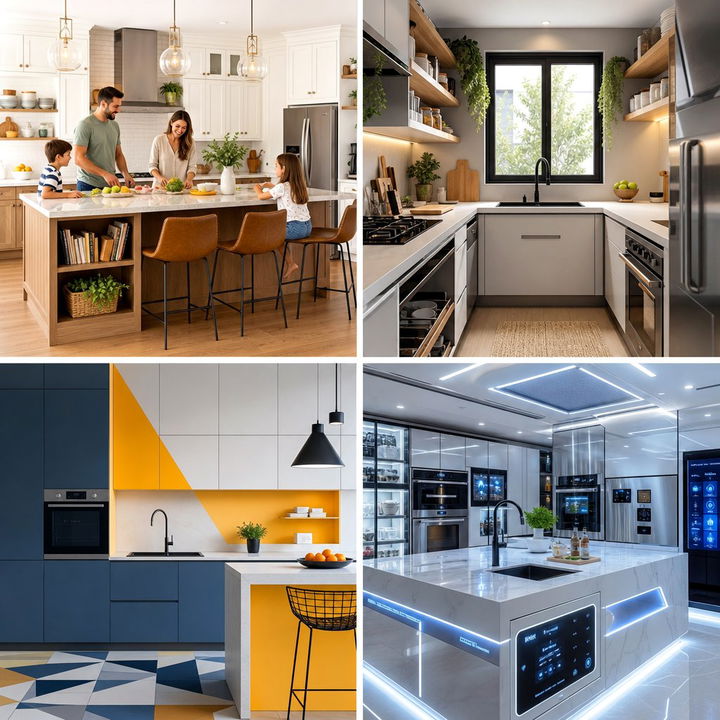 22 Retro Kitchens Showcasing Checkered Floor Designs