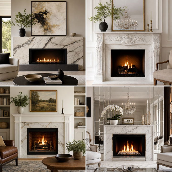 22 Marble Fireplace Ideas: Statement Mantels & Hearths