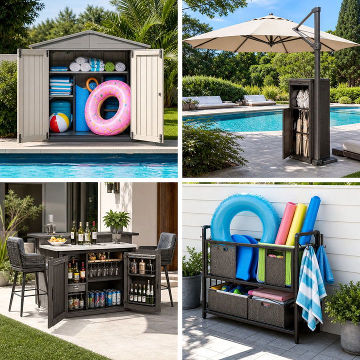 22 Practical Pool Storage Ideas to Keep Your Backyard Tidy