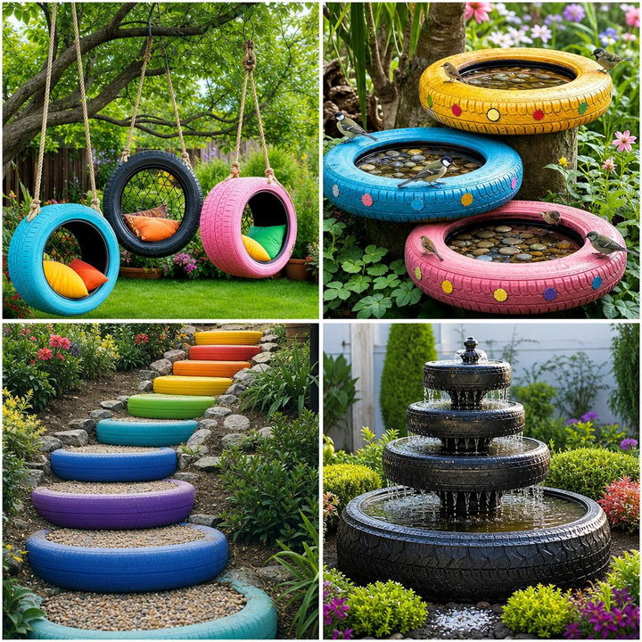 22 Recycled Tyre Garden Art Ideas for Creative Yards