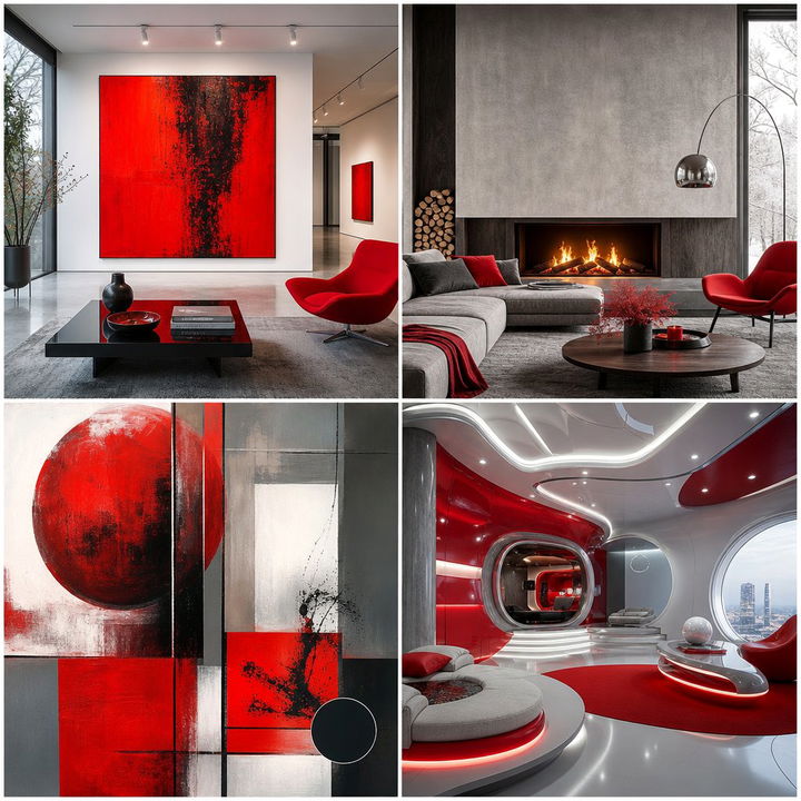 22 Elegant Red and Grey Living Room Design Ideas