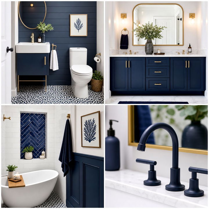 22 Navy Blue Bathroom Ideas for a Dramatic and Luxurious Retreat