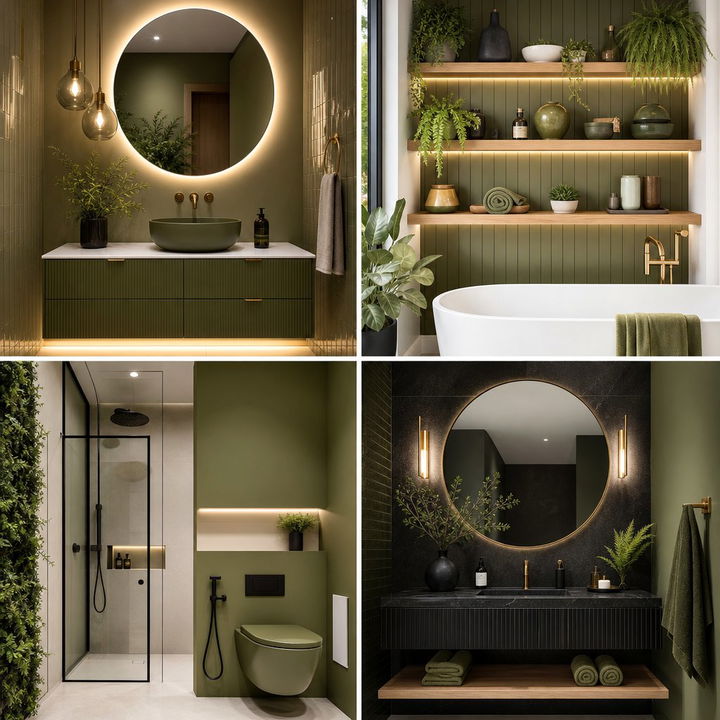 22 Olive Green Bathroom Designs for a Serene Retreat