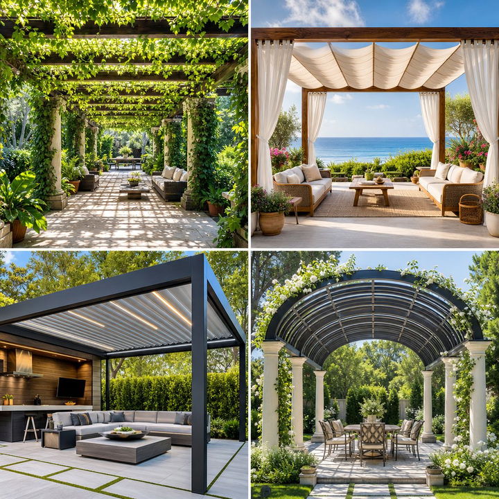 22 Pergola Roof Ideas for Weather-Resistant Outdoor Structures