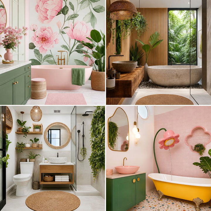 22 Pink & Green Bathroom Design Ideas for a Vibrant Oasis