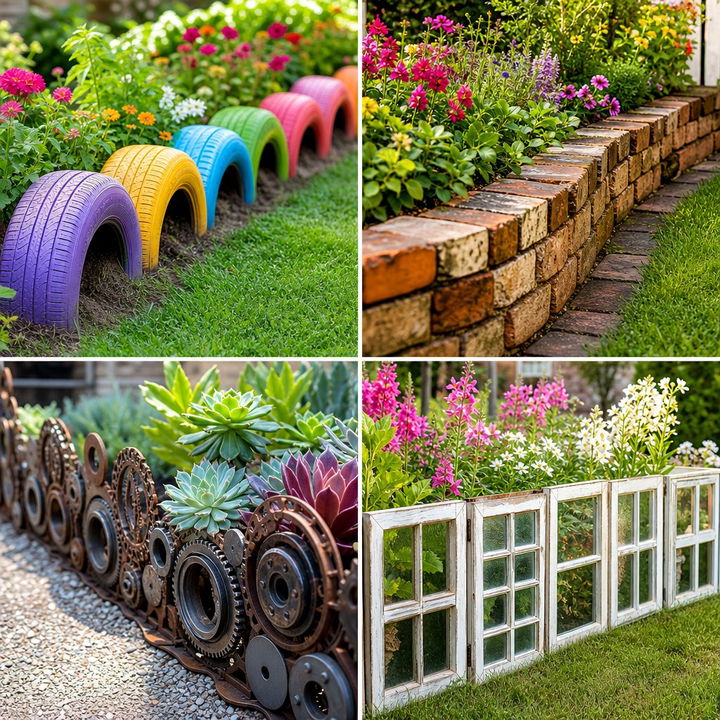 22 Recycled Garden Edging Ideas for Eco-Friendly Yards