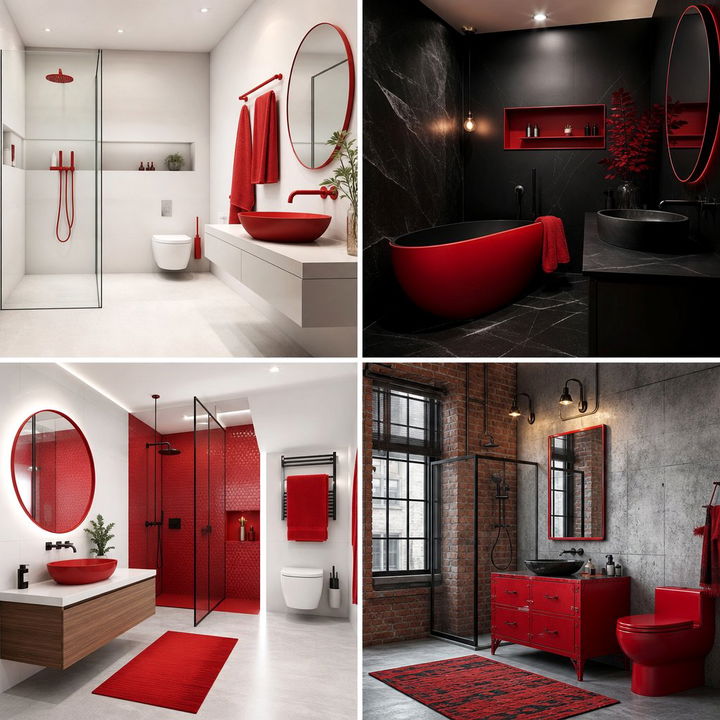 22 Striking Red Bathroom Ideas for Dramatic Flair