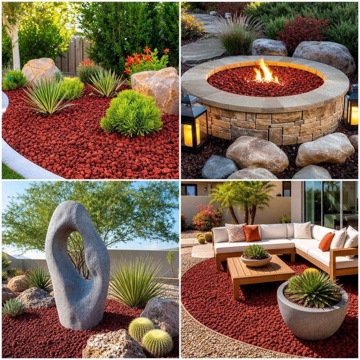 22 Unique Red Lava Rock Landscaping Designs