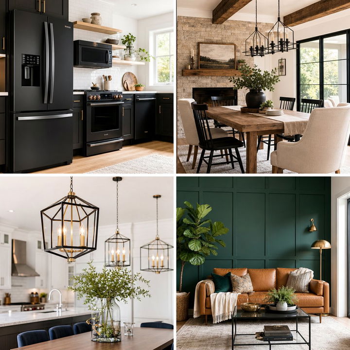 22 Modern Small Kitchen Ideas with Sleek Black Appliances