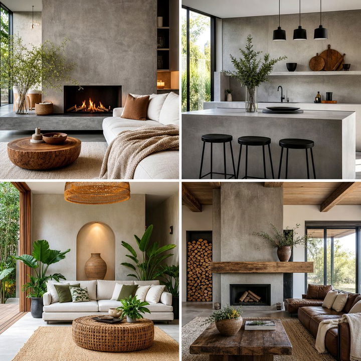 22 Rustic Concrete Floor Ideas for Modern yet Cozy Living Rooms