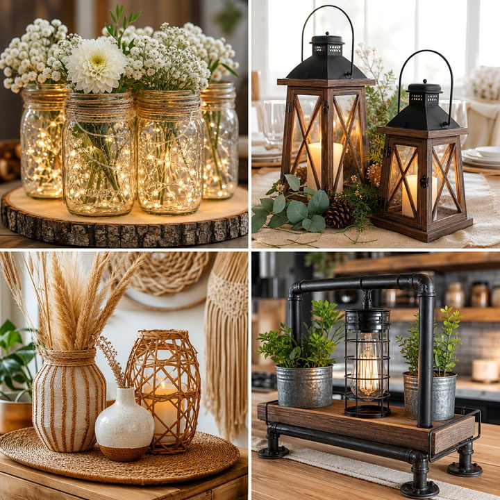 22 Rustic Wedding Centerpieces with Natural Charm
