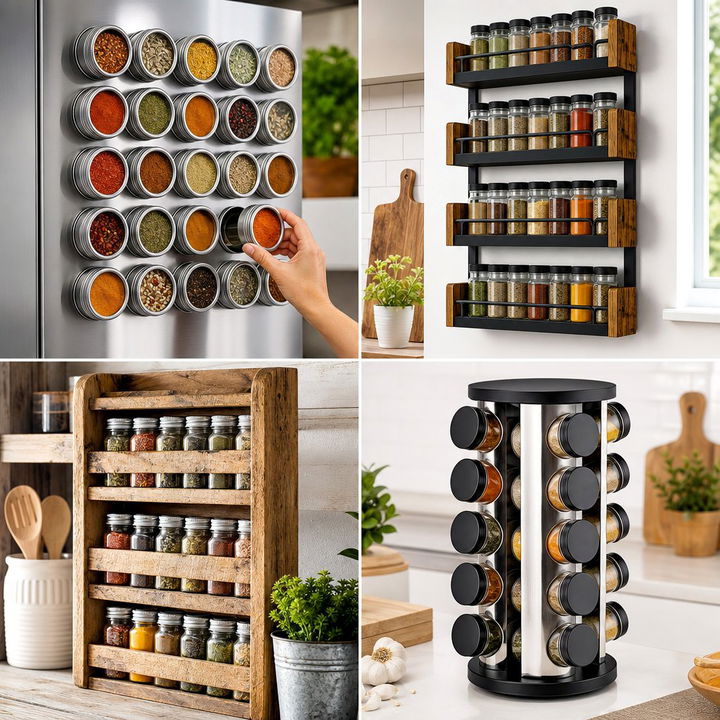 22 Spice Rack Ideas for Organized & Accessible Kitchen Storage