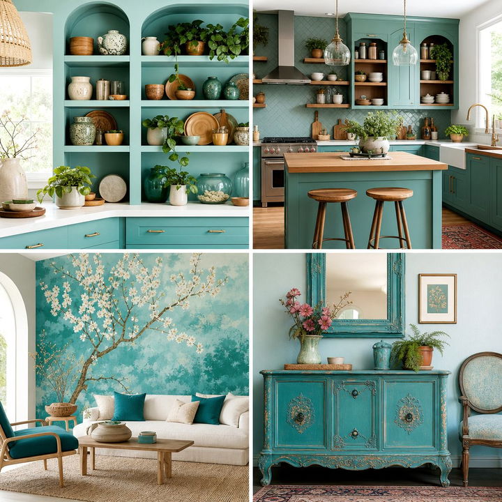 22 Teal Kitchen Ideas Vibrant Cabinetry and Backsplashes