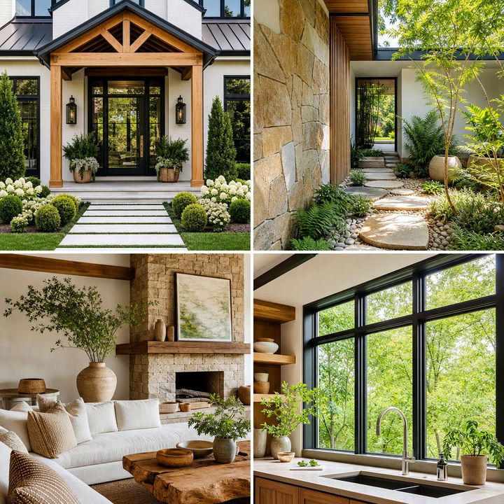 22 Sage Green House with Brown Trim Exterior Design Ideas