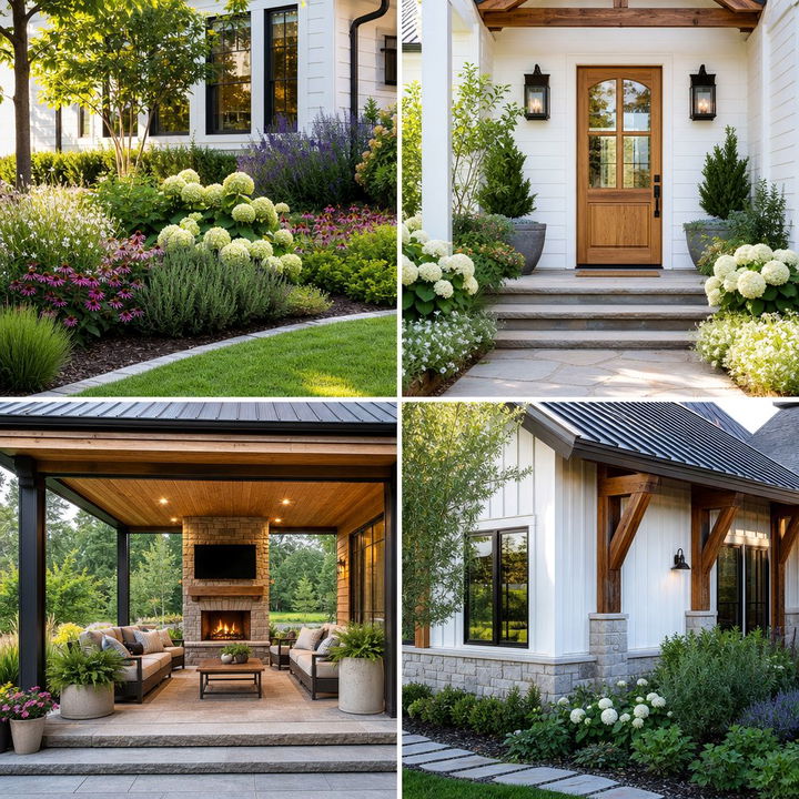 22 Single-Story White House Black Trim Exterior Ideas