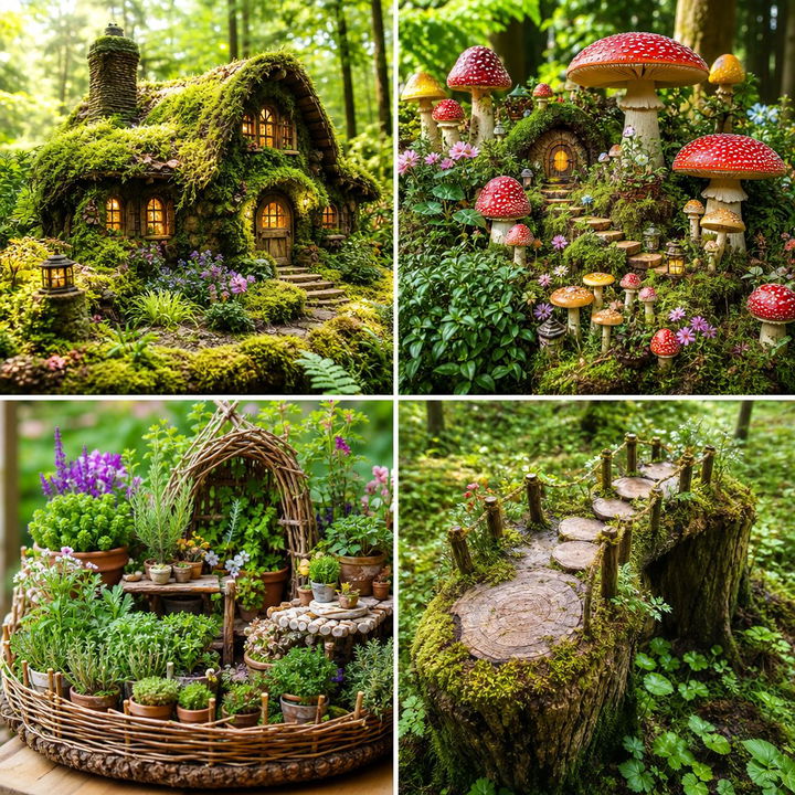 22 Tree Stump Fairy Garden Ideas for Whimsical Decor