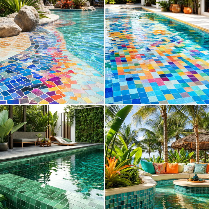 22 Elegant Waterline Pool Tile Ideas for a Refined Backyard