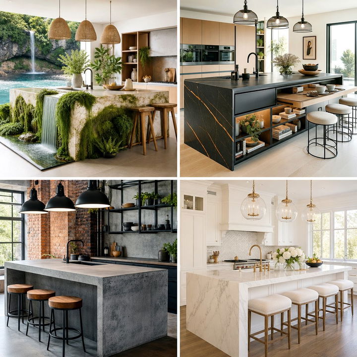 22 Stunning Waterfall Kitchen Island Design Inspirations